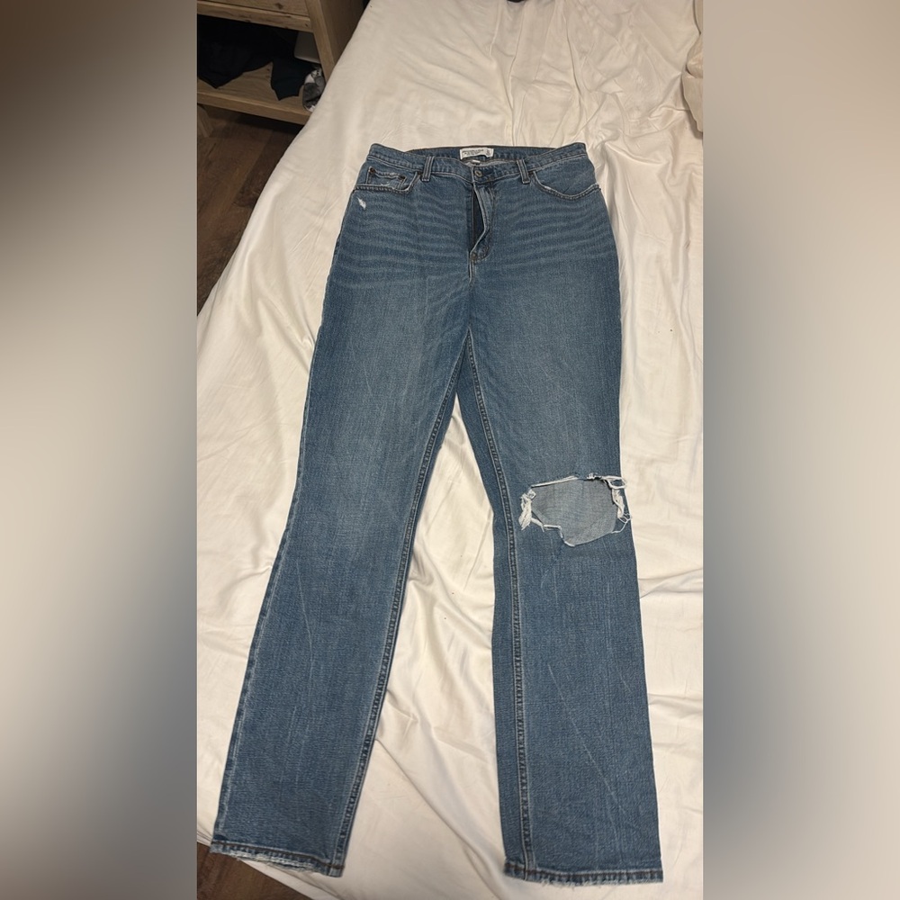 Abercrombie & Fitch Blue Straight Leg Jeans